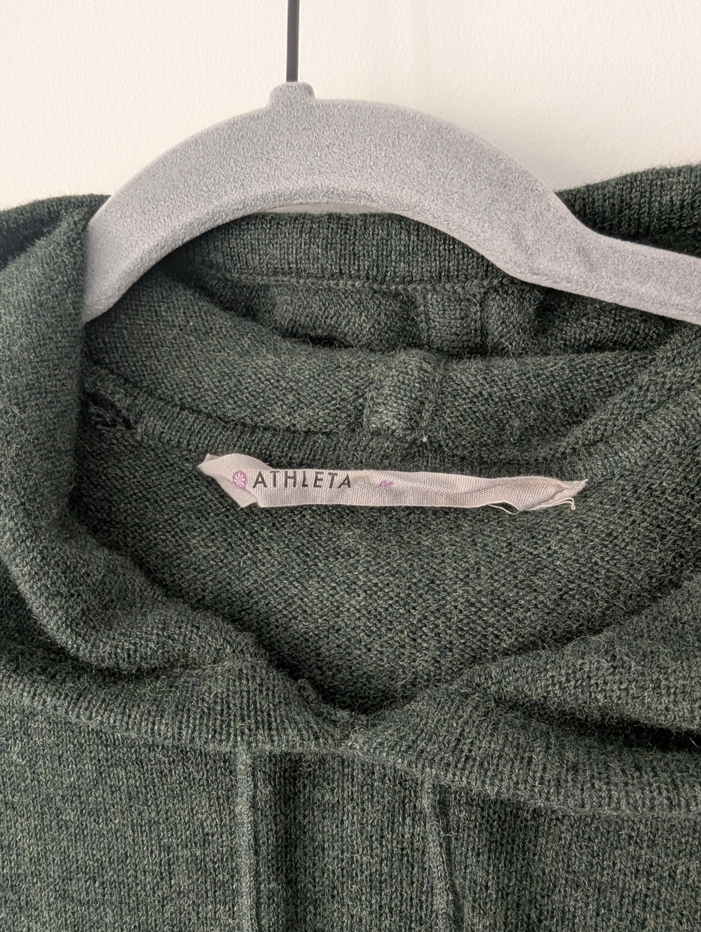 Athleta 100% Merino Wool Nopa Hooded Sweater Double Sleeve Cuffs - Picture 2 of 11